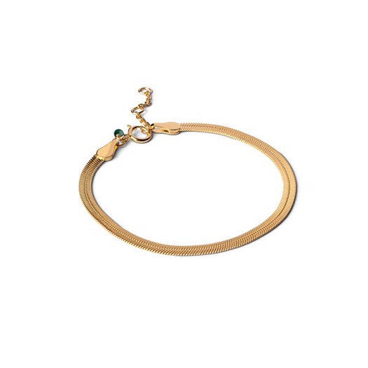 Caroline armbånd i 18 karat forgyldt 925S sterlingsølv fra Enamel Copenhagen i slankt, moderne design 15,5–17,5 cm.